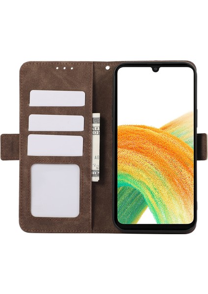 Samsung Galaxy A33 5g Pu Deri 3 Kart Yuvaları Stand Telefon Kapağı (Yurt Dışından) modelleri