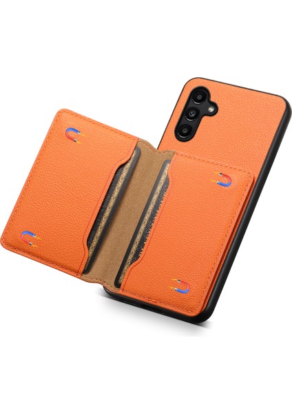 Samsung Galaxy A15 5g Slim-Fit Kılıf Kart Yuvaları Kickstand Tpu+Pc+Pu Telefon Kapağı (Yurt Dışından)