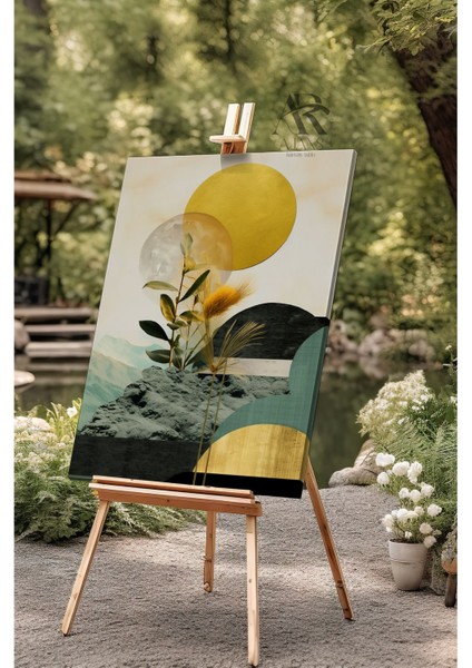 Güneş Dallar ve Bugday Yapragı Kanvas Tablo fiyatları