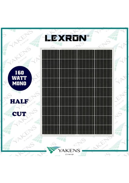 160W Half Cut Monokristal Güneş Paneli Lexron