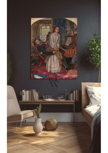 Piyano ve Oturan Çift Kanvas Tablo