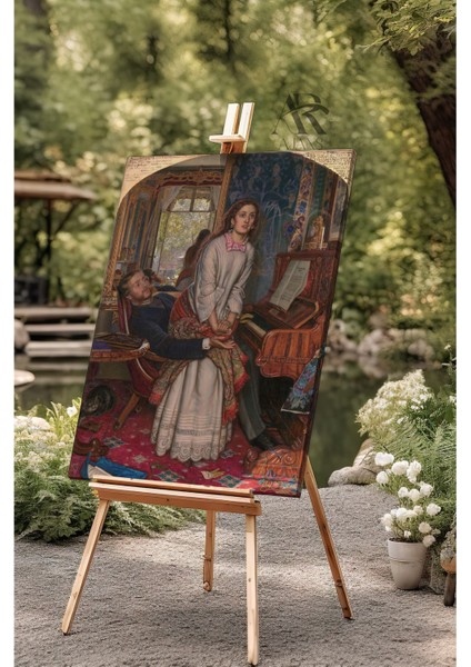 Piyano ve Oturan Çift Kanvas Tablo fiyatları