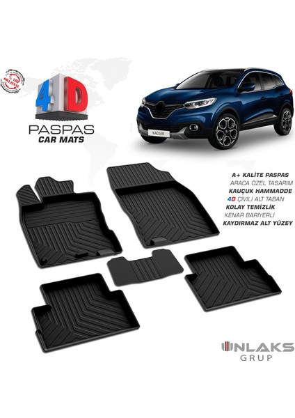 Renault Kadjar 1 Makyajlı- 4d Havuzlu Paspas 2018 ve Üzeri