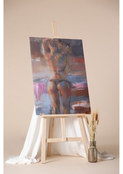 Bikinili Kadın Nü Kanvas Tablo