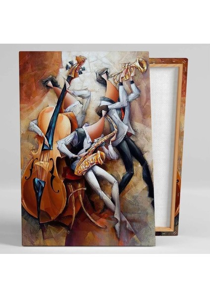 Sürrealizm Müzik Sanatı Yağlı Boya Efektli Çalgıcılar Dekoratif Kanvas Tablo fiyatları