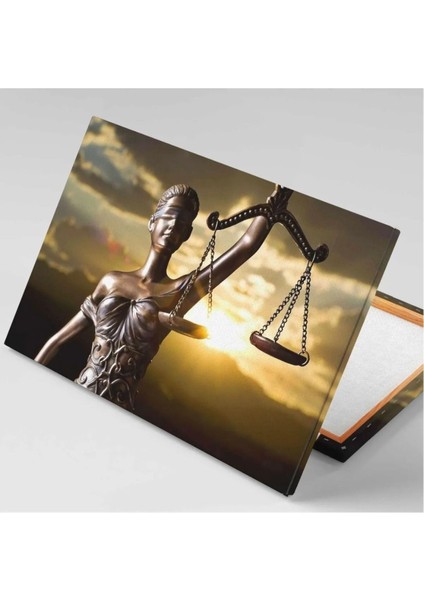 Themis Heykeli Eşitlik Adalet Terazi Hakim Savcı Hukuk Bürosu Dekoratif Kanvas Tablo fiyatları