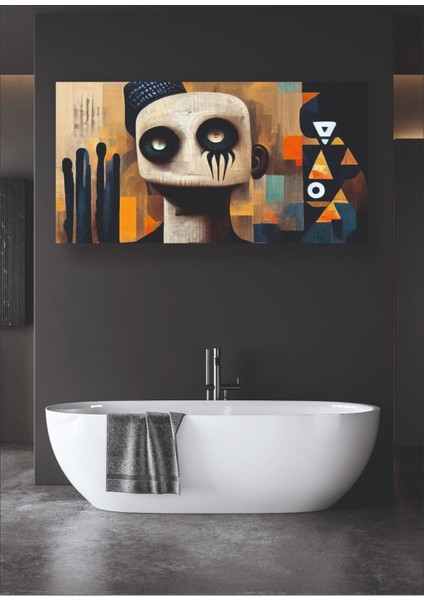 Sürrüealist Tasarım Renklerin Karmaşası Yüz Ifadesi Kanvas Tablo fiyatları