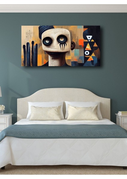 Sürrüealist Tasarım Renklerin Karmaşası Yüz Ifadesi Kanvas Tablo modelleri