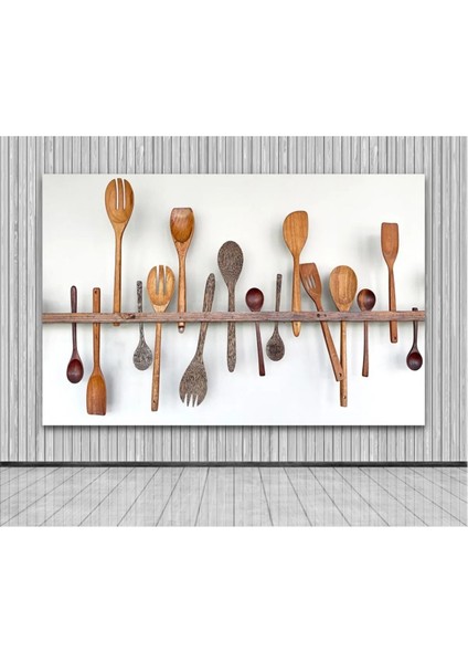 Mutfak Için Tahta Kaşıklar Tablosu Kanvas Tablo fırsatları