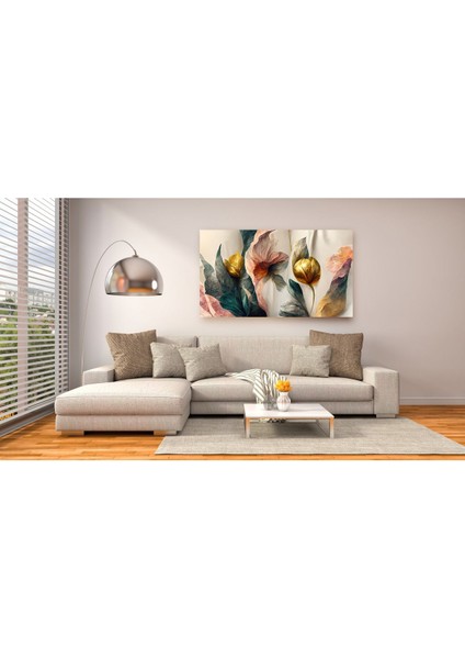 Tasarım Çiçek Renkli Kanvas Tablo