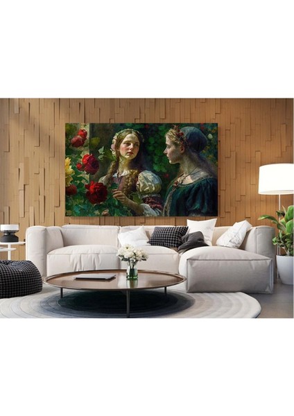 Iki Kadın Tablosu Dekoratif Kanvas Tablo