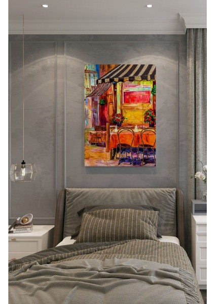 Cafeterya - Balkon - Oturma Odası Yağlı Boya Görünümlü Kanvas Tablo