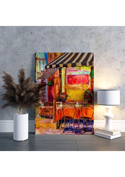 Cafeterya - Balkon - Oturma Odası Yağlı Boya Görünümlü Kanvas Tablo fiyatları