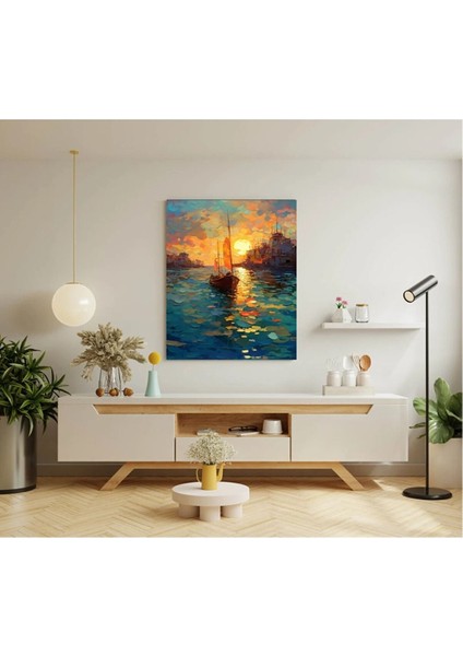 Yağlı Boya Görünümlü Manzara Kanvas Tablo