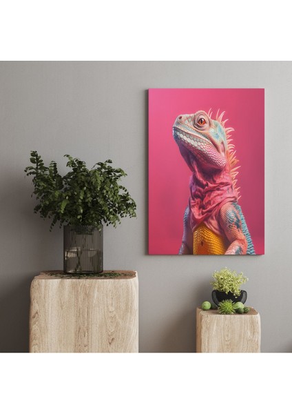 Renkli Bukalemun Dekorasyon Kanvas Tablo fiyatları