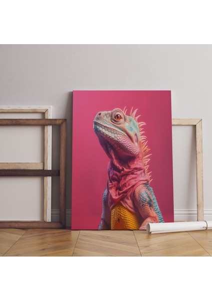 Renkli Bukalemun Dekorasyon Kanvas Tablo modelleri