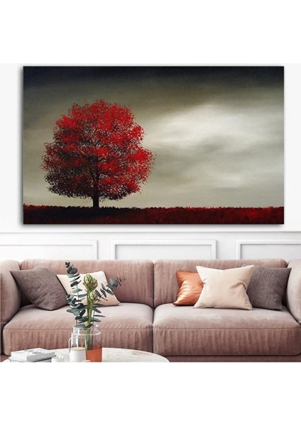 Kızıl Ağaç Kanvas Tablo