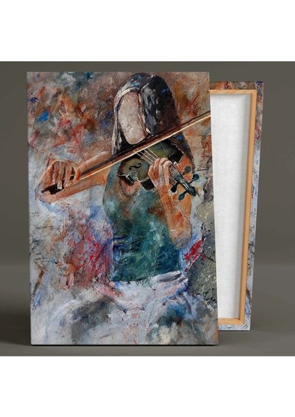 Keman Çalan Kadın Müzik Soyut Sanat Sokak Sanatı Dekor Kanvas Tablo fiyatları