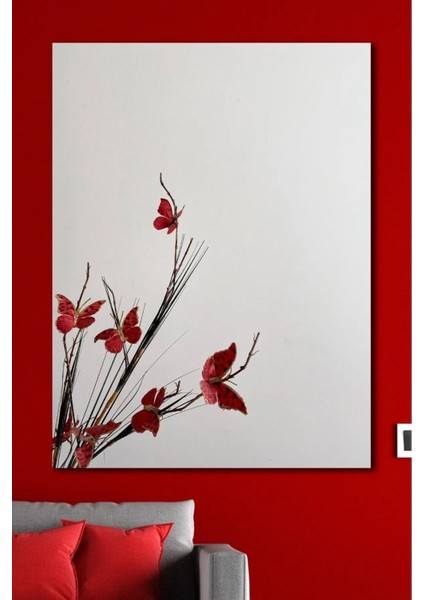 Flowerish Butterfly Dekoratif Kanvas Tablo