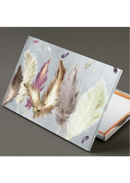 Pastel Tonlarda Kuş Tüyü Hayvan Dekor Kanvas Tablo fiyatları