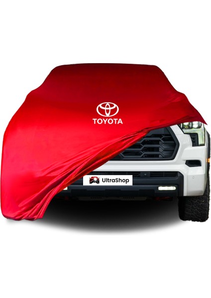 Ultra Shop Toyota Sequoia Araba Brandası Kırmızı Kumaş Penye Toz Geçirmez Oto Garaj Branda