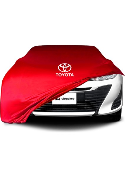 Ultra Shop Toyota Yaris (XP150) Sedan Araba Brandası Kırmızı Kumaş Penye Toz Geçirmez Oto Garaj Branda