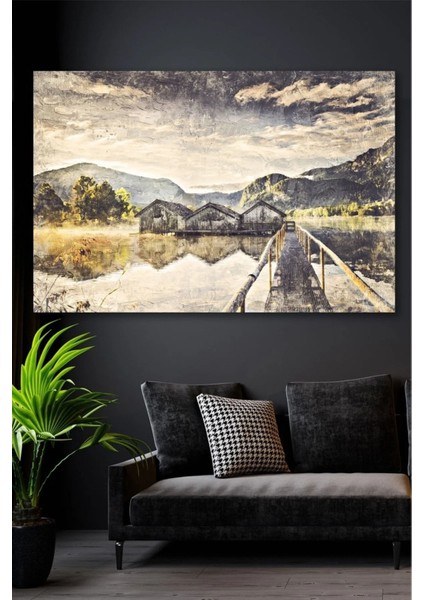 Yağlı Boya Görünümlü Çiftlik Kanvas Tablo