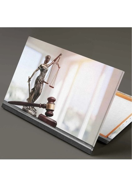 Themis Heykeli Kılıç Terazi Adalet Tokmağı Hakim Savcı Hukuk Bürosu Dekoratif Kanvas Tablo fiyatları