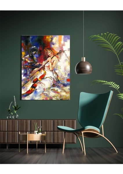 Çello Çalan Kız 02 Yağlım Boya Görünümlü fiyatları