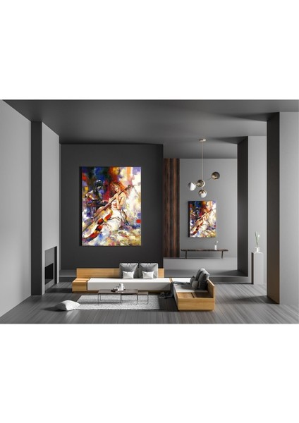 Çello Çalan Kız 02 Yağlım Boya Görünümlü modelleri