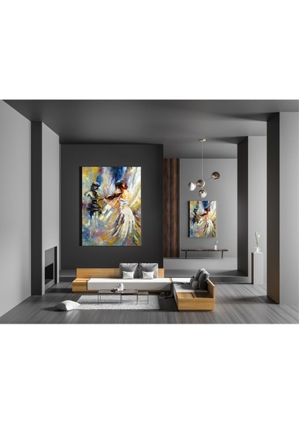 Çello Çalan Kız Yağlı Boya Görünümlü fiyatları