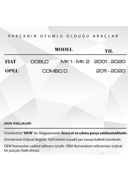 Fiat Doblo Fiorino Için Sürgülü Kapı Kilit Tamir Parçası fırsatları