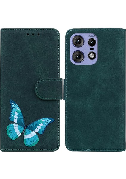 Motorola Moto Kenar 50 Pro Renk Baskılı Kart Yuvaları Kelebek Flip Case (Yurt Dışından)