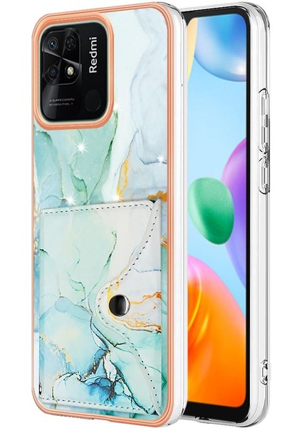 Xiaomi Redmi 10C Kart Yuvaları Mermer Ince Cüzdan Yumuşak Tpu Tampon (Yurt Dışından)