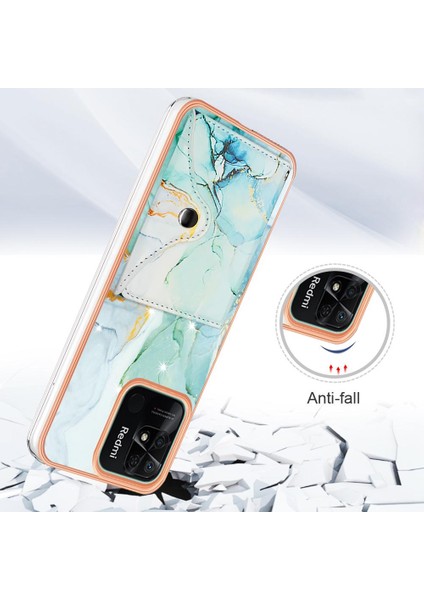 Xiaomi Redmi 10C Kart Yuvaları Mermer Ince Cüzdan Yumuşak Tpu Tampon (Yurt Dışından)