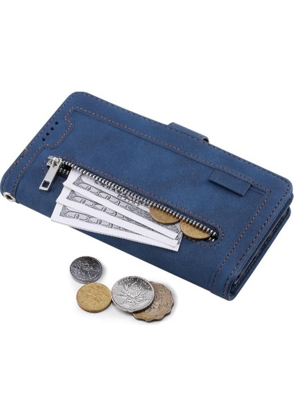 Samsung Galaxy S22 Cüzdan Kickstand Pu Deri 9 Kart Yuvaları Için Flip Case (Yurt Dışından)