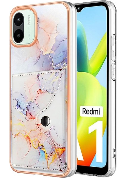 Xiaomi Redmi A1 Mermer Ince Cüzdan Yumuşak Tpu Tampon Kart Yuvaları (Yurt Dışından)