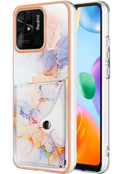 Xiaomi Redmi 10C Kart Yuvaları Mermer Ince Cüzdan Yumuşak Tpu Tampon (Yurt Dışından)