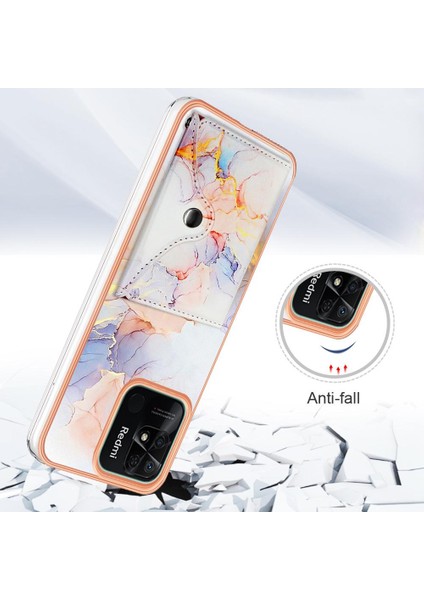 Xiaomi Redmi 10C Kart Yuvaları Mermer Ince Cüzdan Yumuşak Tpu Tampon (Yurt Dışından)