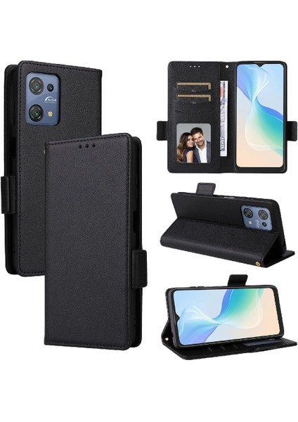 Blackview Oscal C30/C30 Pro Pu Deri Manyetik Yan Toka Kartı Için Kılıf (Yurt Dışından)