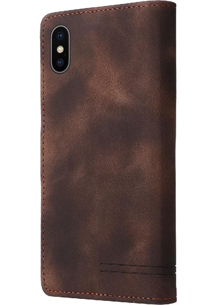 Iphone X/xs Deri Kılıf Için Flip Case Basit Iş Darbeye Dayanıklı Kapak (Yurt Dışından)