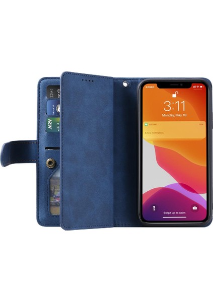 Iphone 12 Mini Kordon Cüzdan Pu Deri 9 Kart Yuvaları Için Flip Case (Yurt Dışından) indirimleri