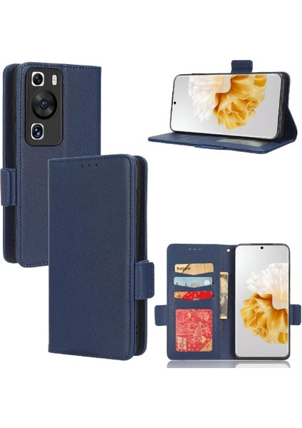 Huawei Için Kılıf P60/P60 Pro Pu Deri Yan Toka Kart Yuvaları Tutucu (Yurt Dışından)