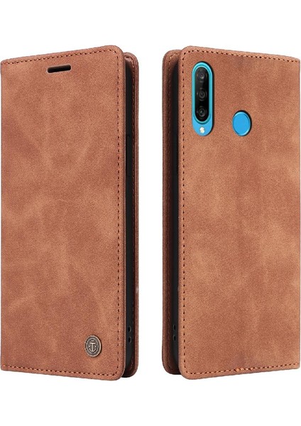 Huawei P30 Lite Deri Kılıf Için Flip Case Basit Iş Darbeye Dayanıklı (Yurt Dışından)