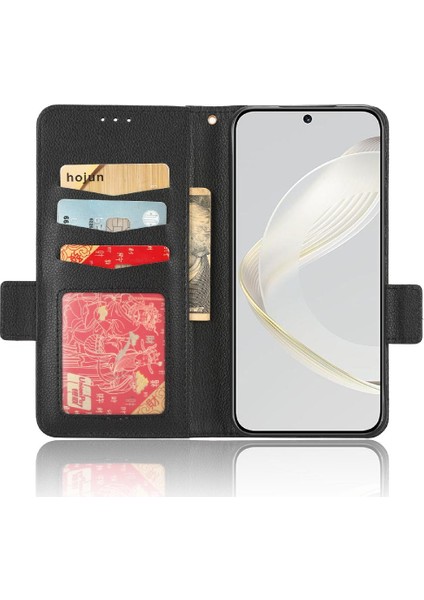 Huawei Nova 11 Pro Manyetik Yan Toka Pu Deri Kart Yuvaları (Yurt Dışından)