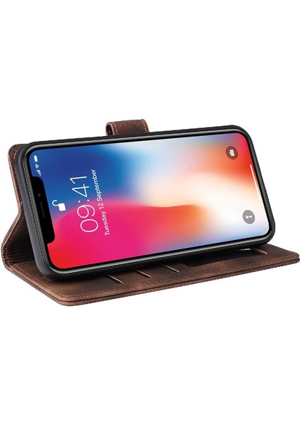 Iphone Xr Için Flip Case Cüzdan Kapak Darbeye Deri Kılıf Basit (Yurt Dışından)