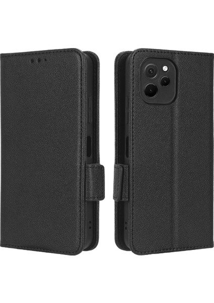 Huawei Nova Y61 Manyetik Pu Deri Kart Yuvaları Tutucu Cüzdan Yan (Yurt Dışından)