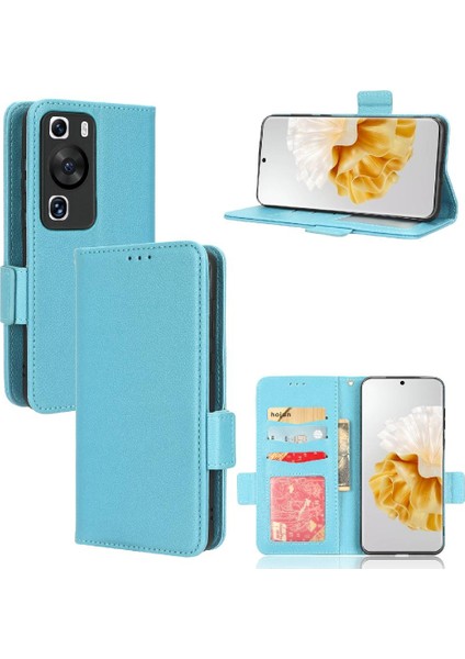 Huawei Için Kılıf P60/P60 Pro Pu Deri Yan Toka Kart Yuvaları Tutucu (Yurt Dışından)