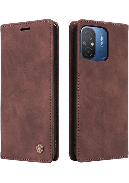Xiaomi Redmi 12C Için Flip Case Cüzdan Kılıf Kapak Kapak Basit (Yurt Dışından)