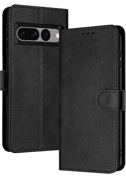 Toka ile Kart Yuvası ile Google Piksel 7 Pro Saf Renk Için Flip Case (Yurt Dışından)